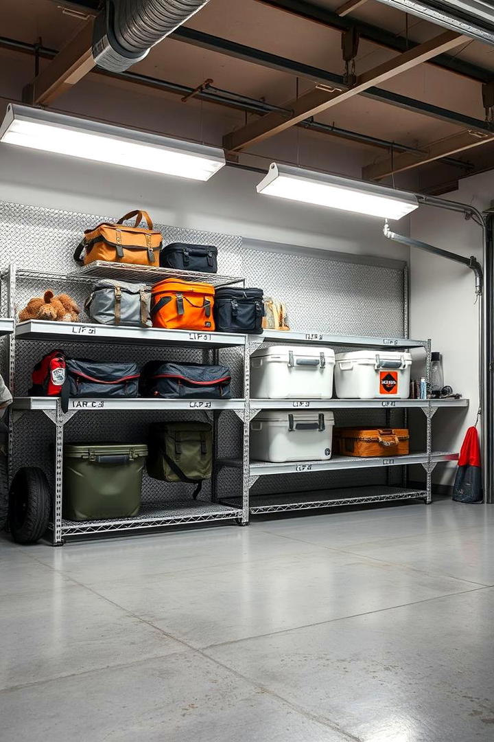 Rust Proof Aluminum Shelves - 30 Garage Shelving Ideas