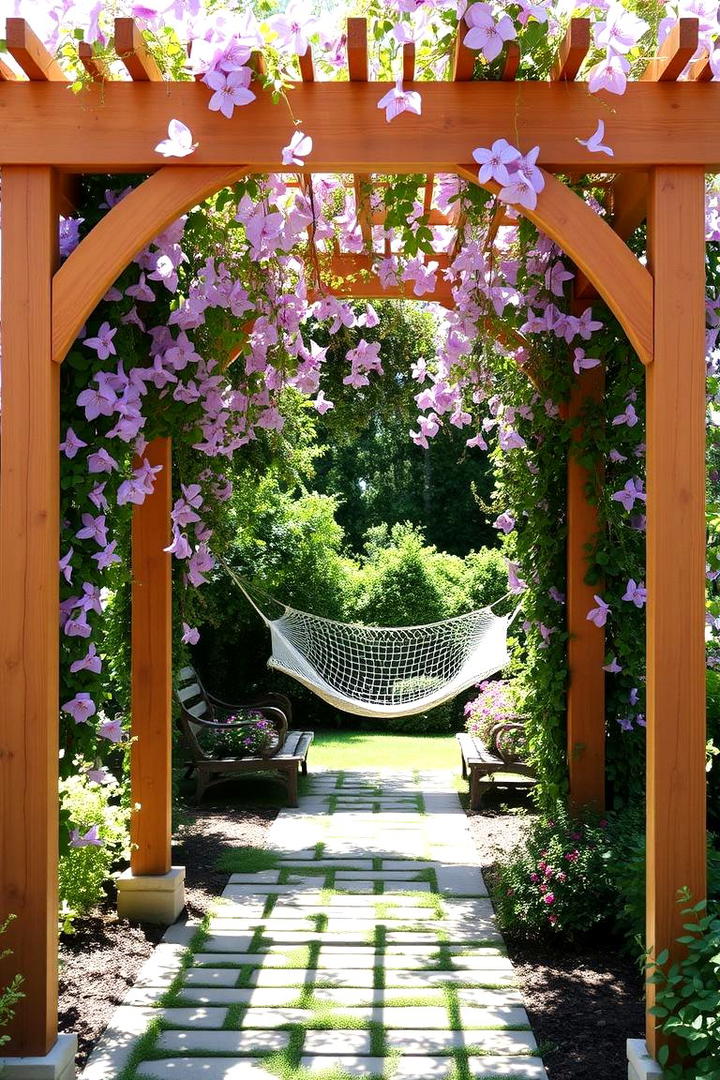 Rustic Arched Trellis - 30 Rustic Patio Ideas