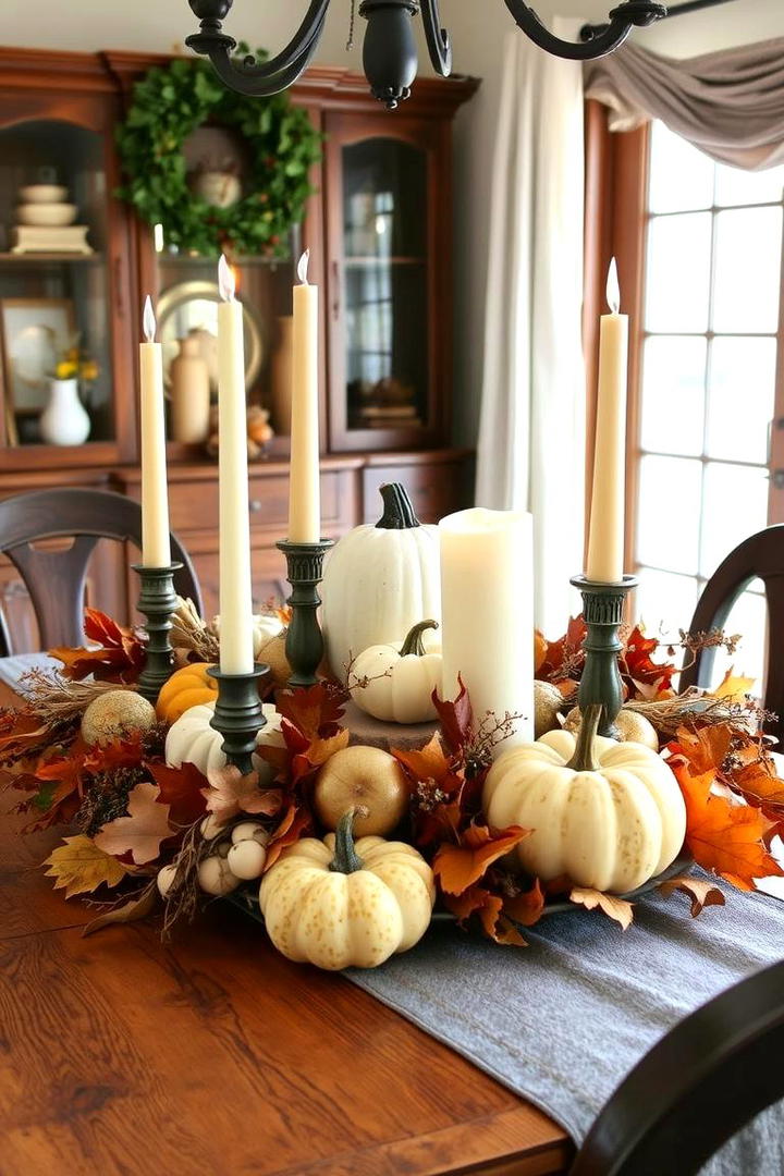 Rustic Autumn Table Centerpiece - 21 Fall Decor Ideas