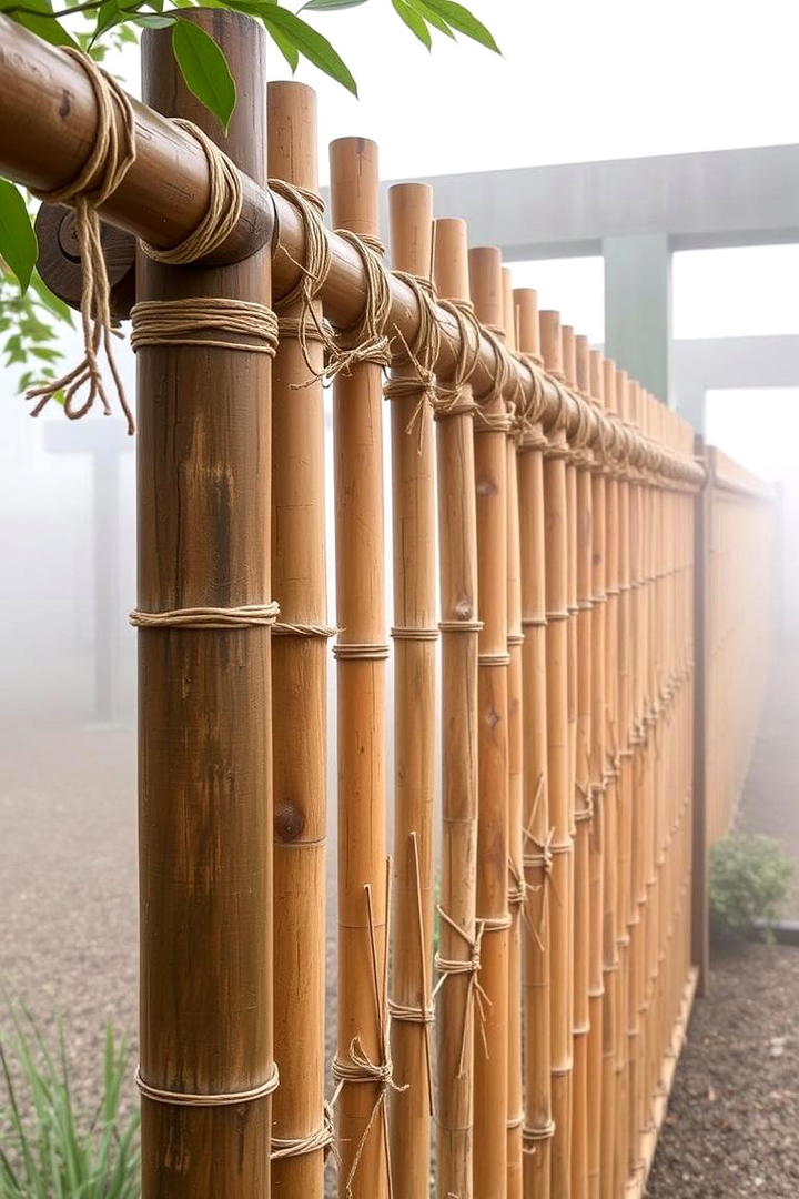 Rustic Bamboo Fence - 30 Garden Screening Ideas