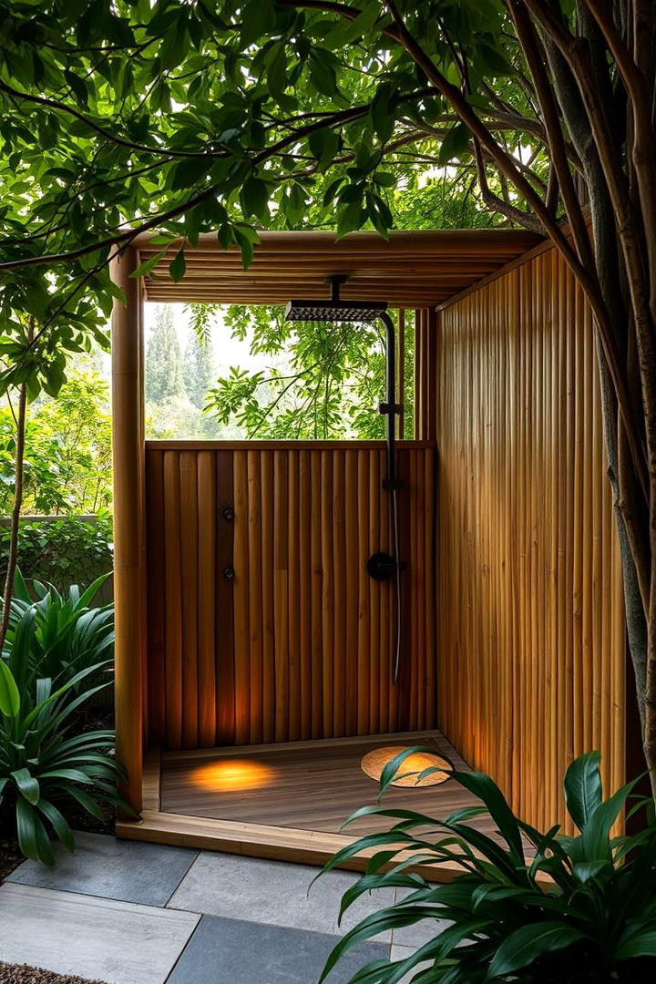 Rustic Bamboo Retreat - 21 Outdoor Shower Ideas