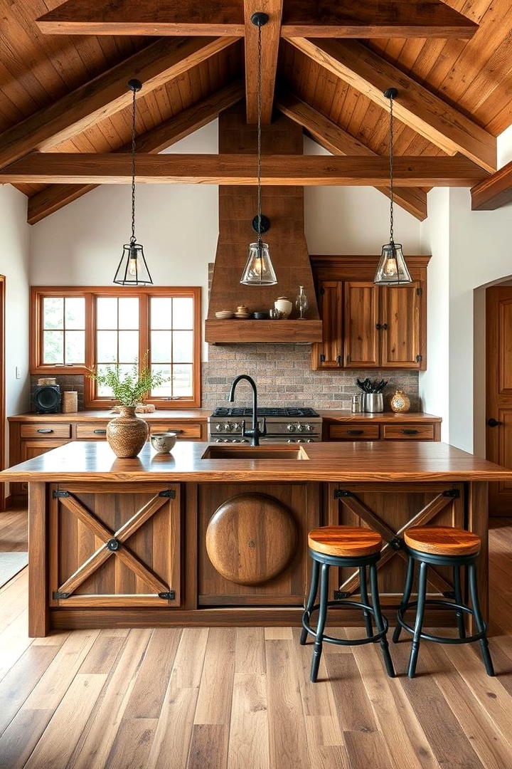 Rustic Barn Style Breakfast Bar - 30 Breakfast Bar Ideas