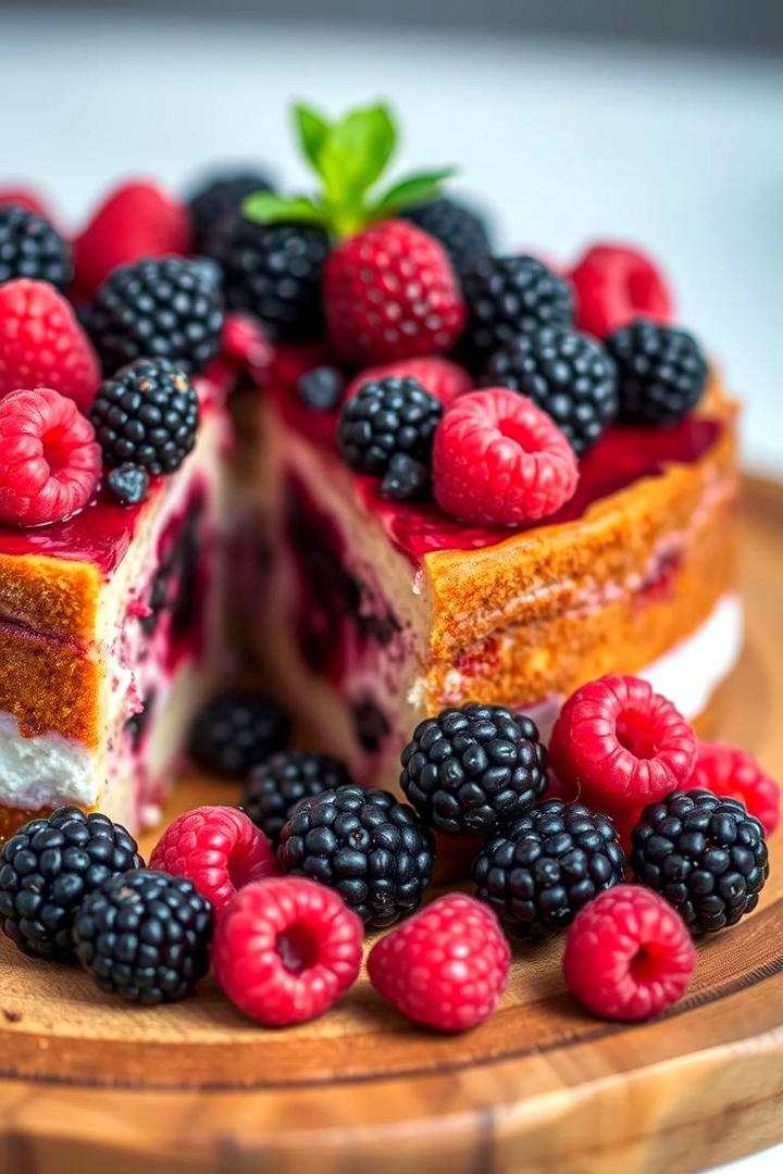 Rustic Berry Infused Cake - 21 Naked and Semi-naked Wedding Cake Ideas