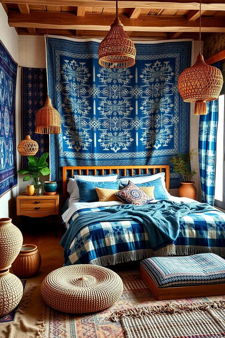 Rustic Blue Bohemian Vibe - 21 Blue Bedroom Ideas