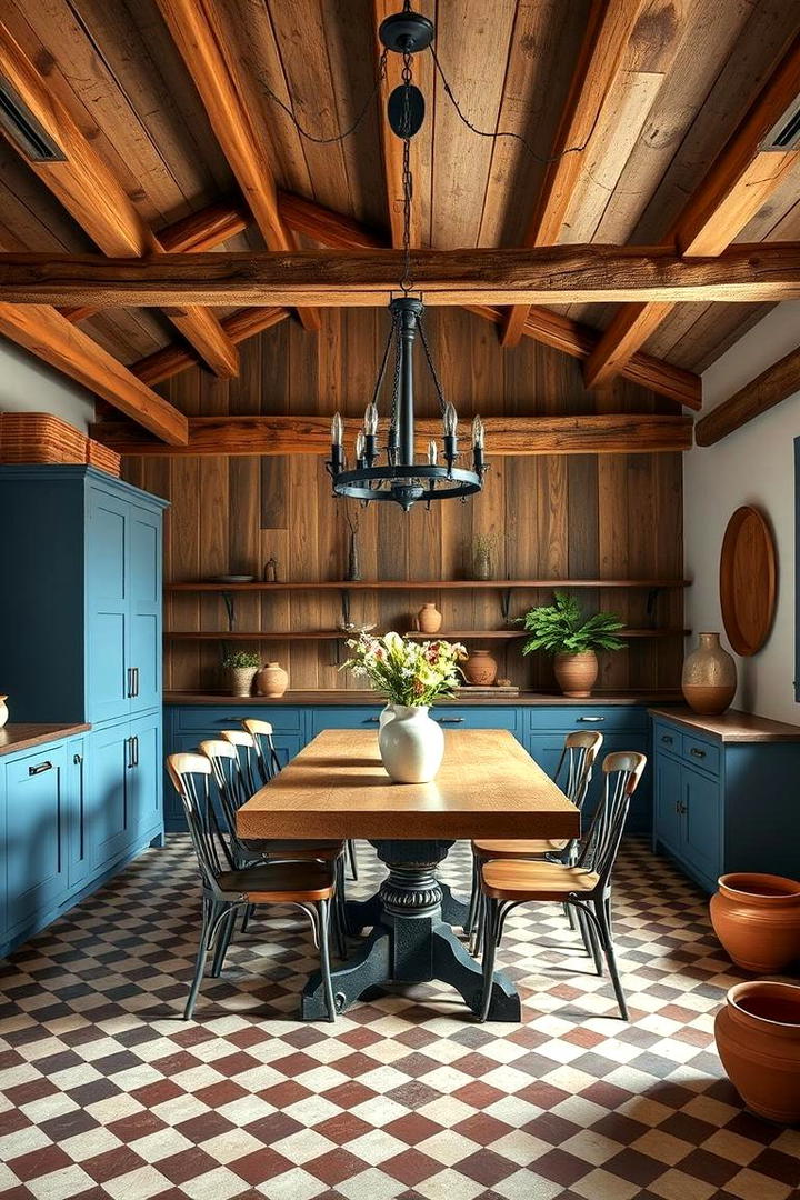 Rustic Blue Fusion - 21 Blue Dining Room Ideas