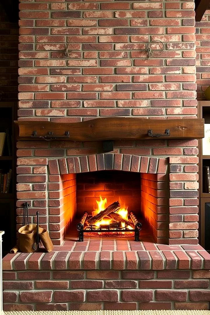 Rustic Brick Charm - 21 Brick Fireplace Ideas