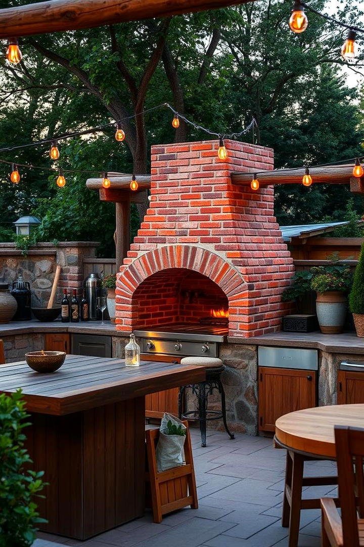 Rustic Brick Oven Charm - 30 Rustic Outdoor Kitchen Ideas