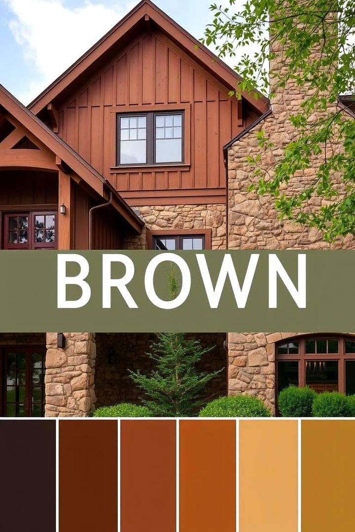 Rustic Brown Appeal - 21 Exterior House Colors  Inspiration