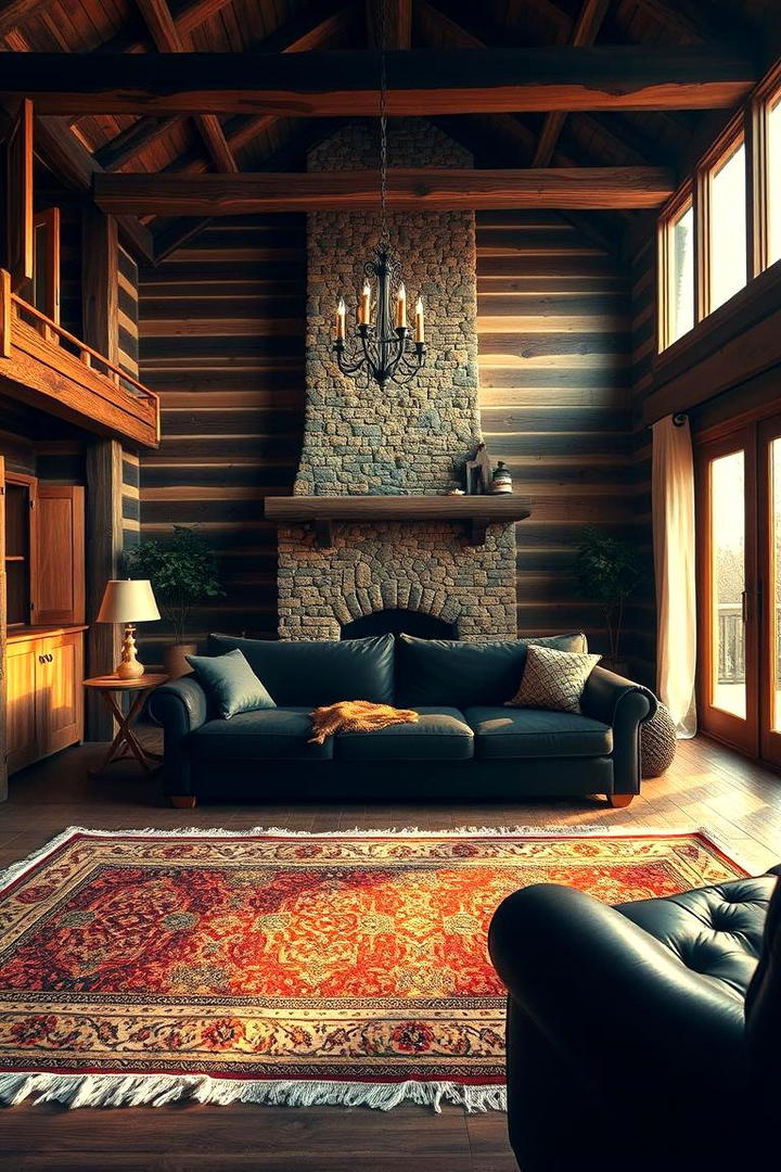 Rustic Charm - 21 Living Room Ideas With Black Couches