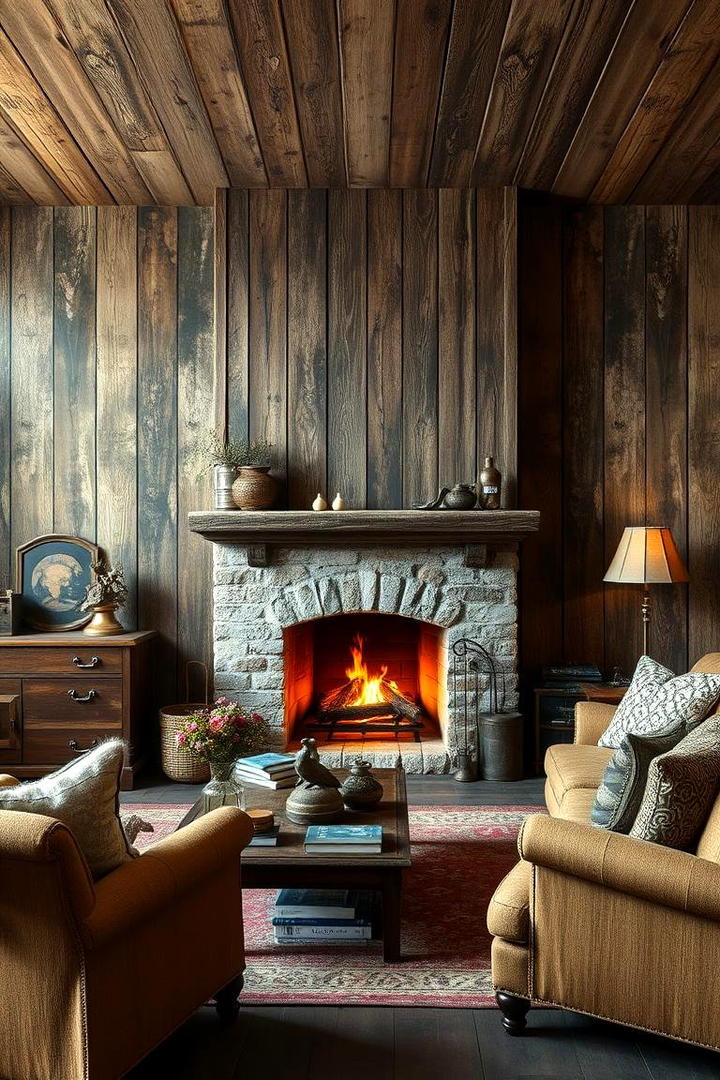 Rustic Charm - 21 Living Room Wallpaper Ideas