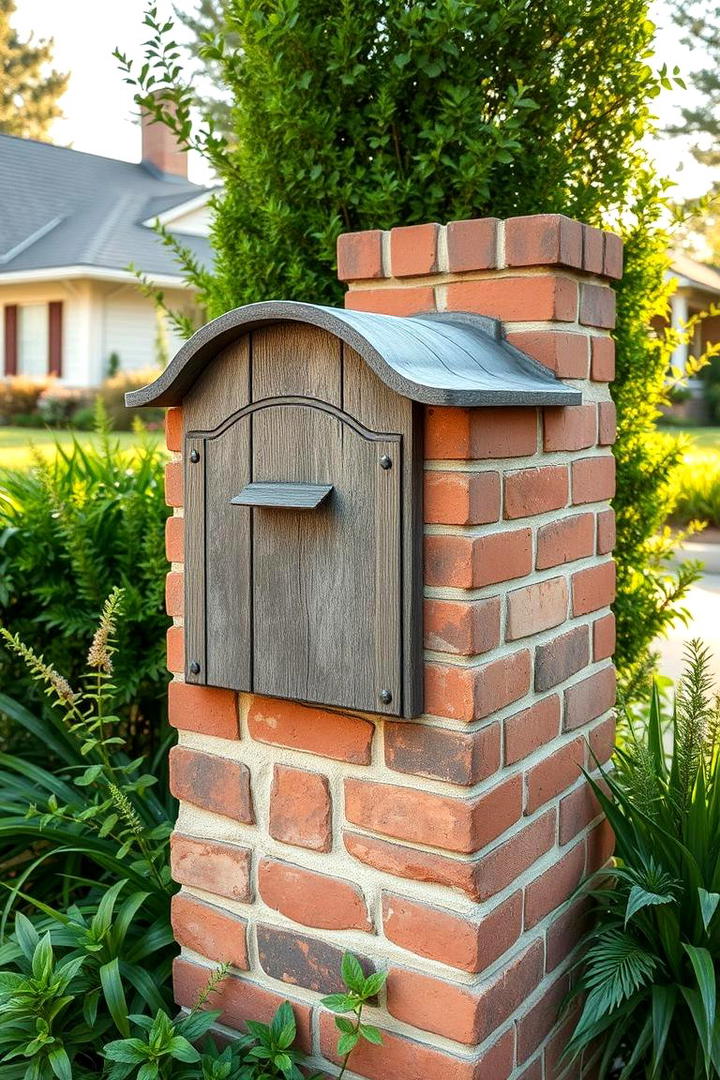 Rustic Charm Brick Mailbox - 30 Brick Mailbox Ideas