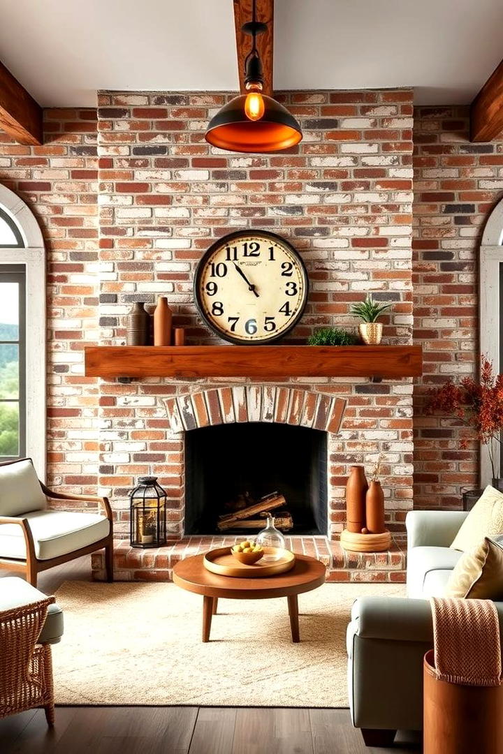 Rustic Charm Redefined - 21 Painted Brick Fireplace Ideas