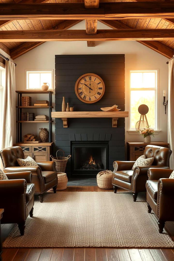Rustic Charm Revival - 21 Black Shiplap Fireplace Ideas