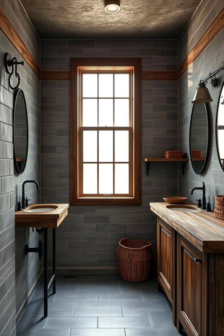 Rustic Charm and Modern Flair - 21 Grey Tile Bathroom Ideas