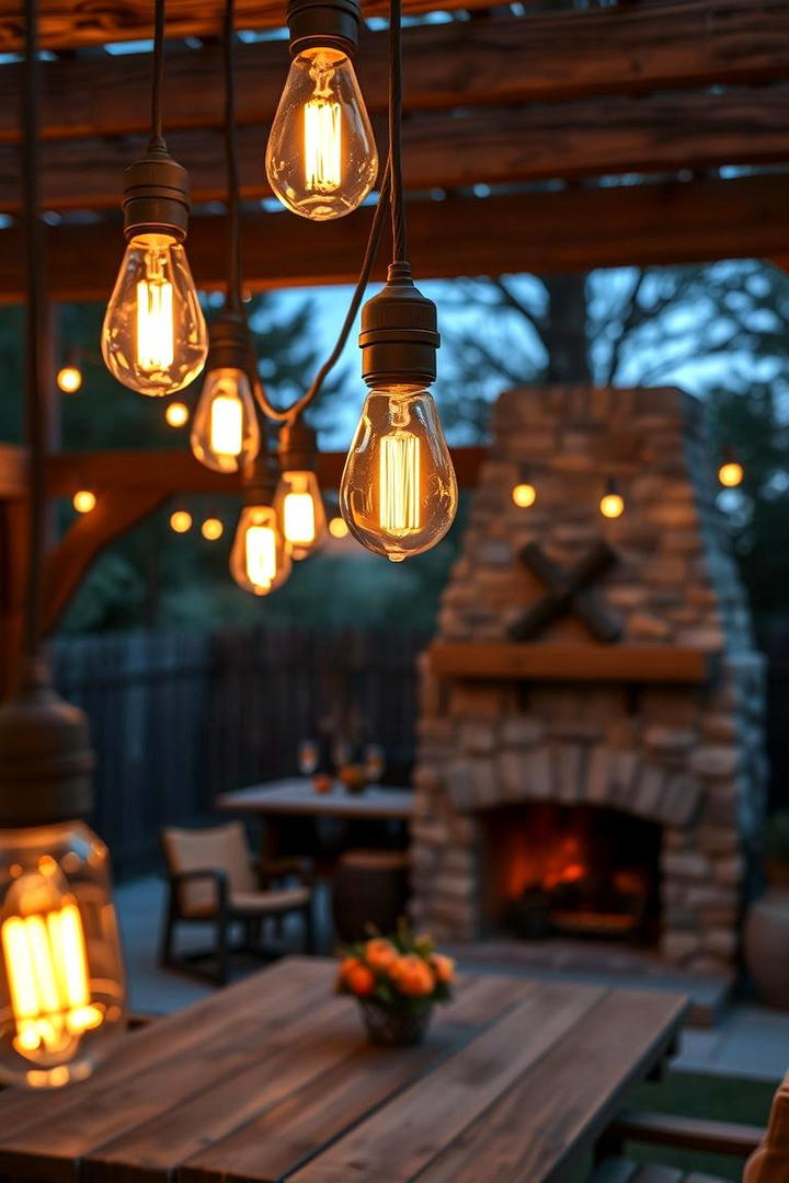 Rustic Charm with Edison Bulbs - 21 Patio String Light Ideas