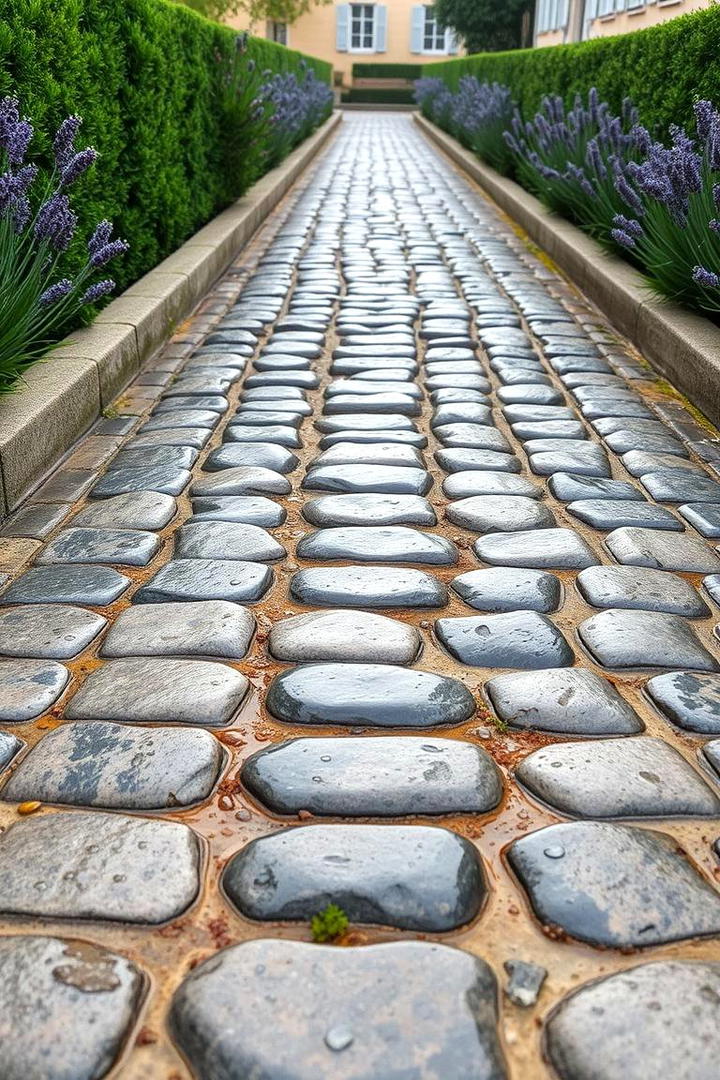 Rustic Cobblestone Walkway - 30 Stone Garden Ideas