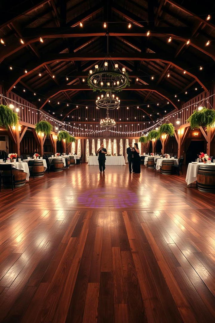 Rustic Dance Floor Setup - 21 Barn Wedding Ideas