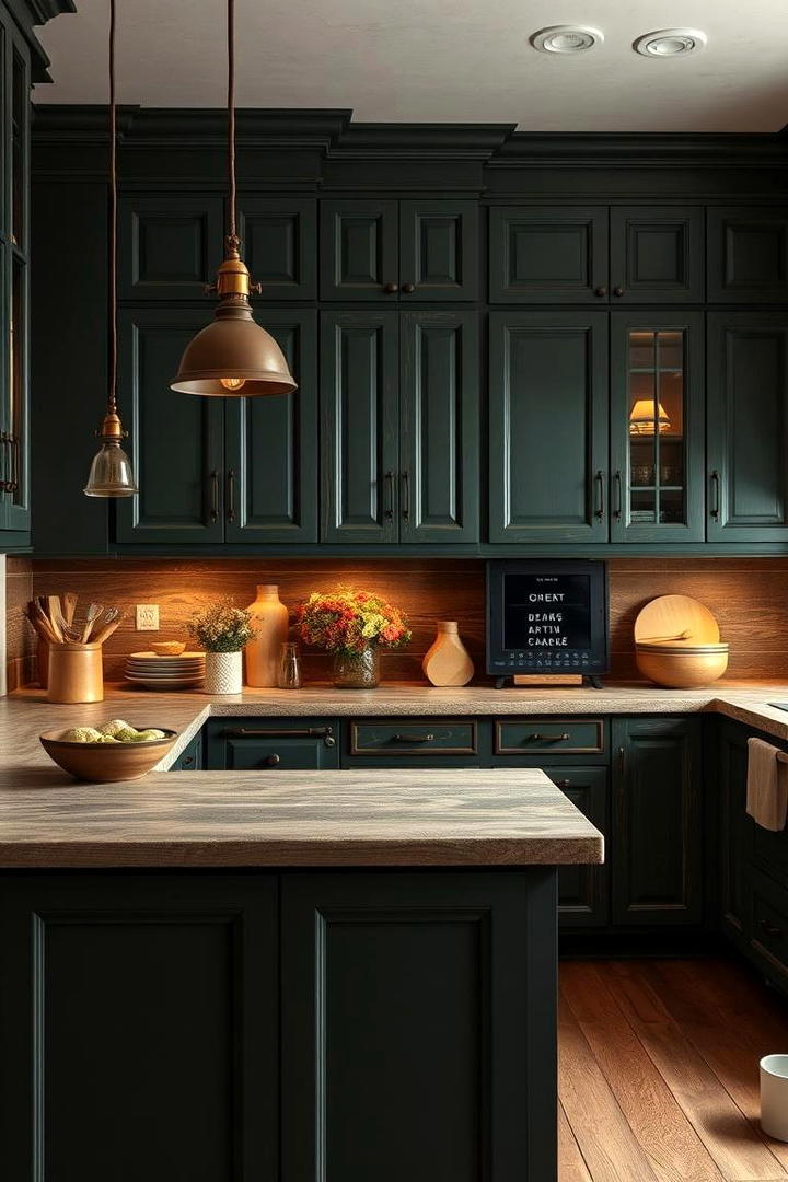 Rustic Dark Green Charm - 21 Dark Green Kitchen Ideas