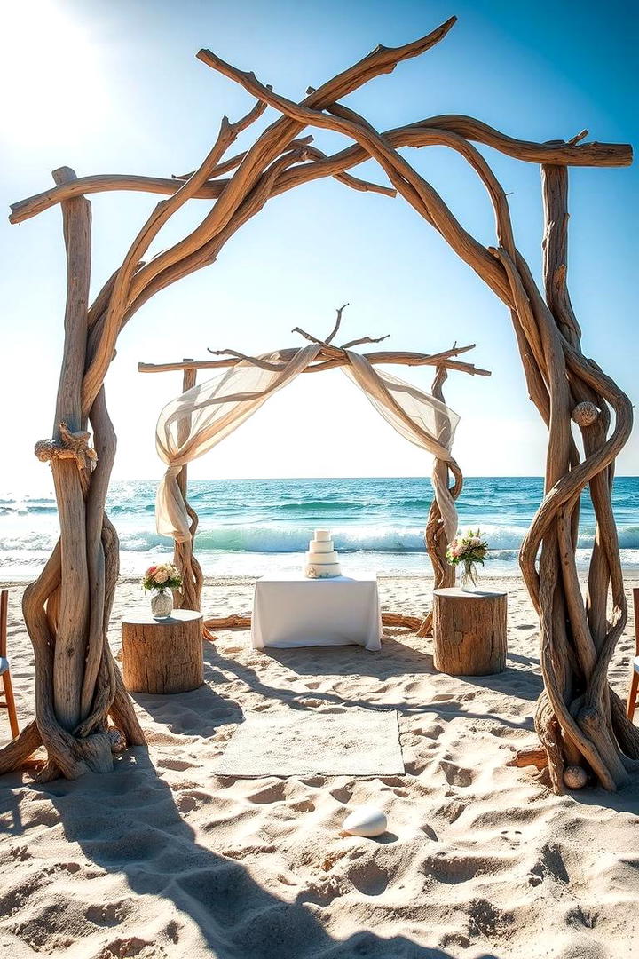 Rustic Driftwood Decor - 21 Beach Wedding Ideas