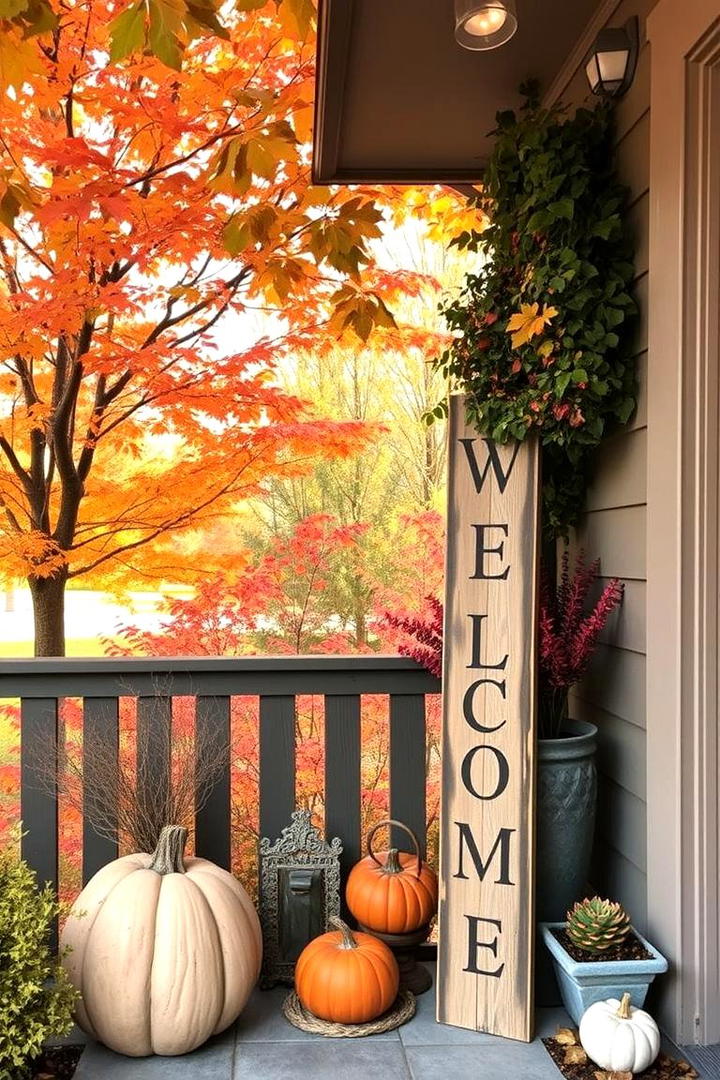 Rustic Fall Wooden Signs - 21 fall outdoor decorating ideas