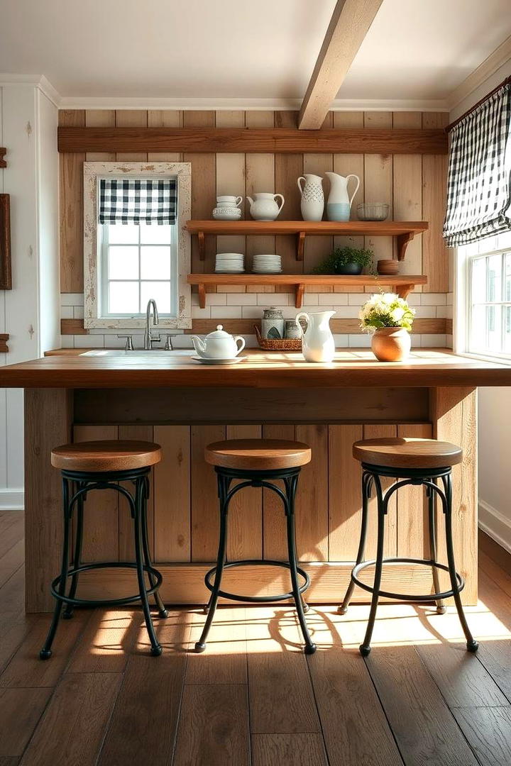 Rustic Farmhouse Breakfast Bar - 30 Breakfast Bar Ideas