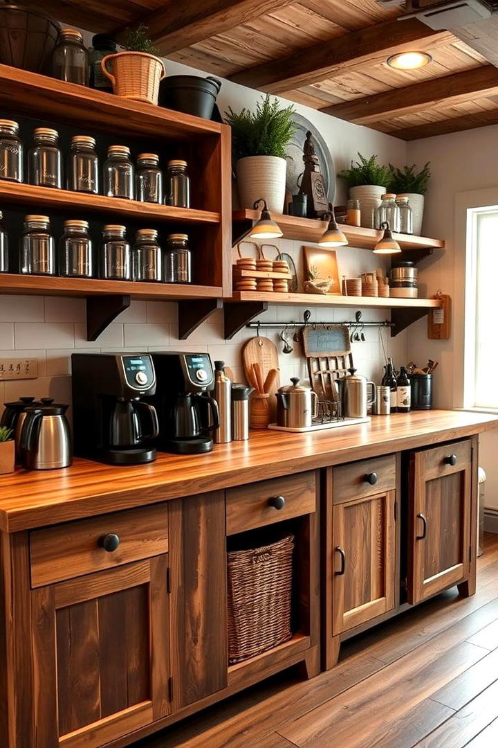 Rustic Farmhouse Coffee Station - 21 Coffee Station Ideas