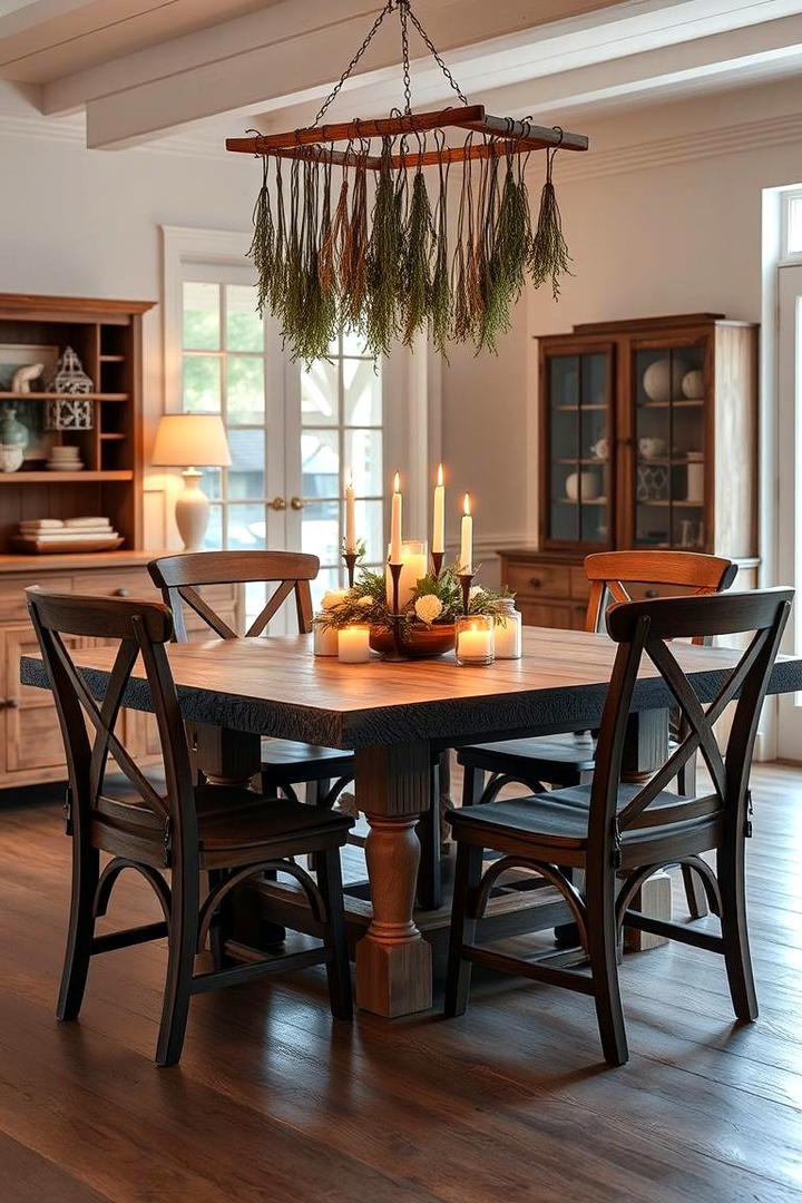 Rustic Farmhouse Dining Set - 30 Boho Farmhouse Decor Ideas