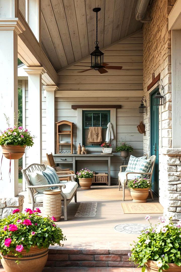 Rustic Farmhouse Elegance - 21 Covered Porch Ideas