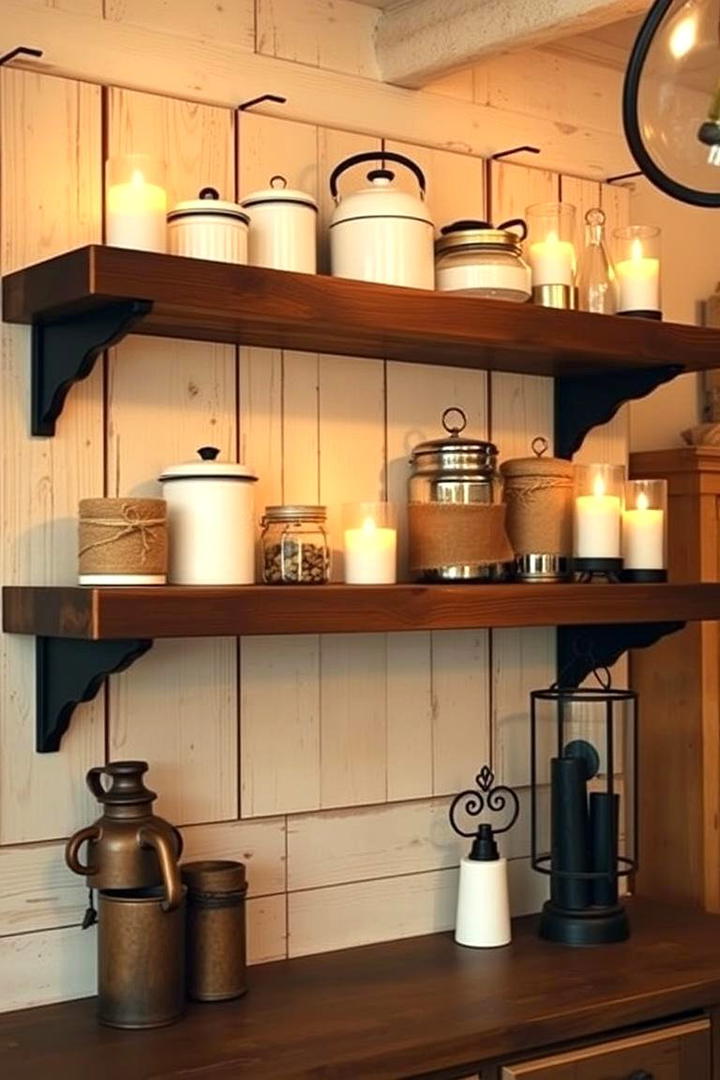 Rustic Farmhouse Shelf Charm - 21 Shelf Decor Ideas