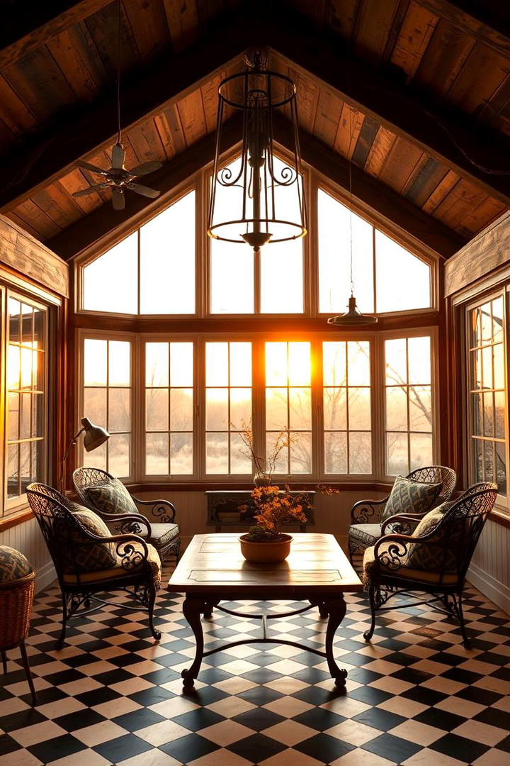 Rustic Farmhouse Sunroom - 30 Small Sunroom Ideas