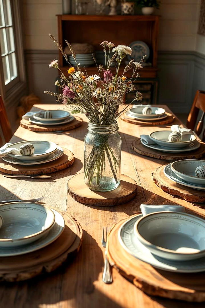 Rustic Farmhouse Table Setting - 21 Table Setting Ideas