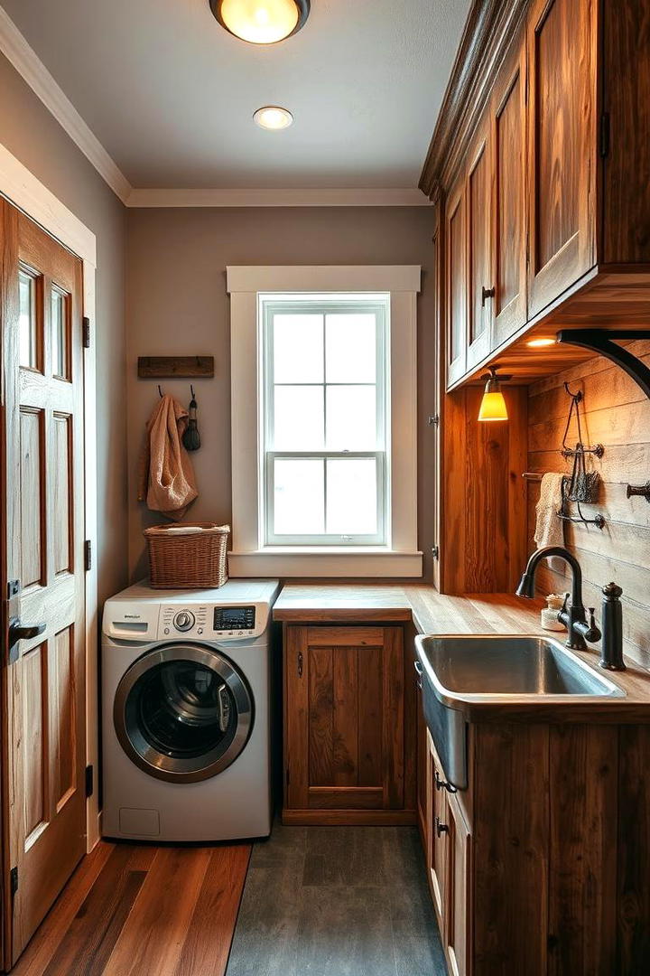 Rustic Farmhouse Vibes - 30 Mudroom Laundry Room Ideas