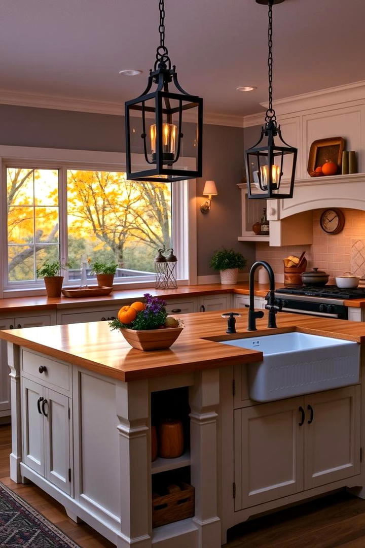 Rustic Farmhouse Warmth - 30 Kitchen Island Lighting Ideas