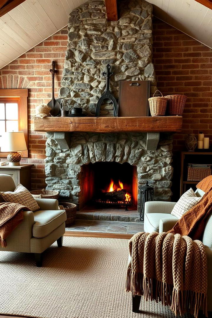 Rustic Fireplace Feature - 30 Cottage Living Room Ideas