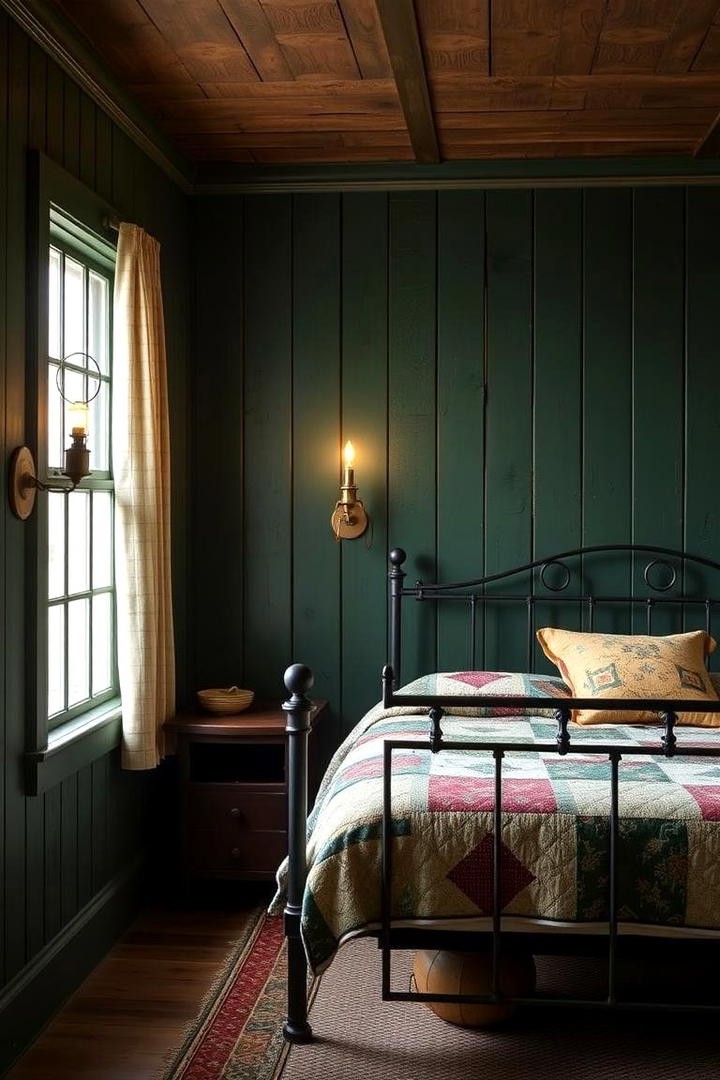 Rustic Forest Green with Vintage Charm - 30 Forest Green Bedroom Ideas