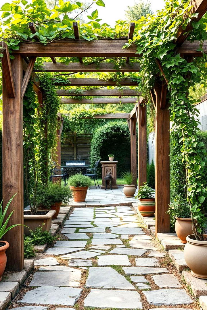 Rustic Garden Retreat Walkway - 30 Covered Walkway Ideas