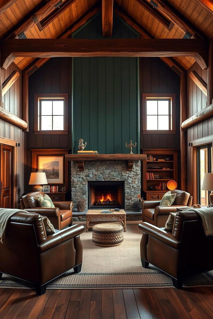 Rustic Green Retreat - 21 Dark Green Accent Wall Ideas