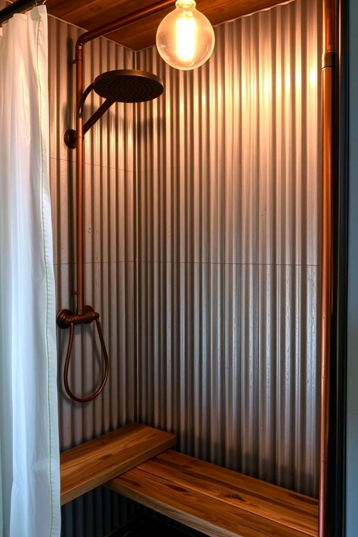 Rustic Industrial Blend - 30 Half-wall Shower Ideas