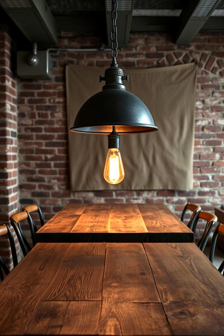 Rustic Industrial Fixture - 21 Dining Room Lighting Ideas