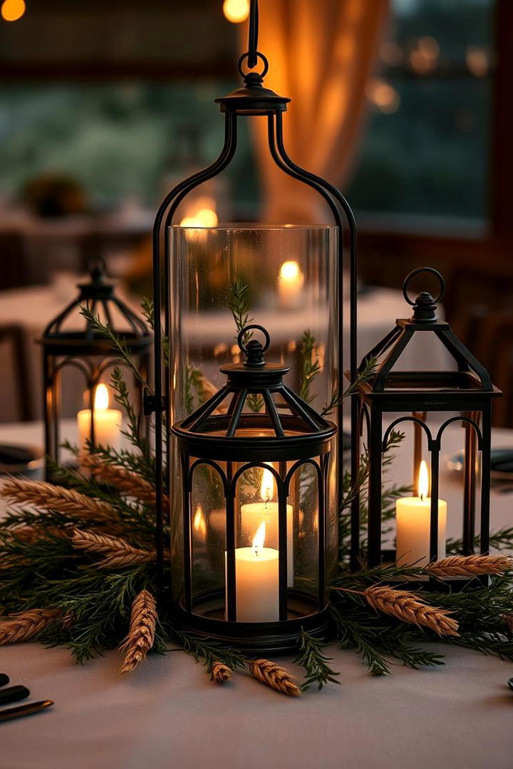 Rustic Lantern Glow - 21 Wedding Centerpiece Ideas