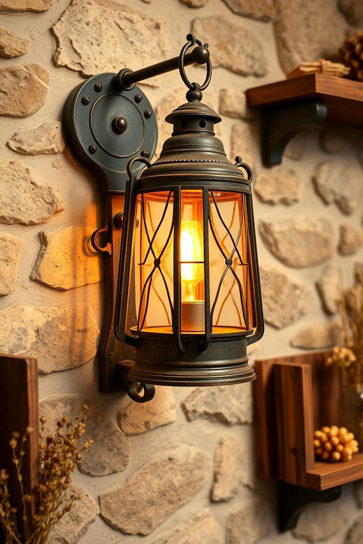 Rustic Lantern Wall Accent - 30 Lantern Decor Ideas