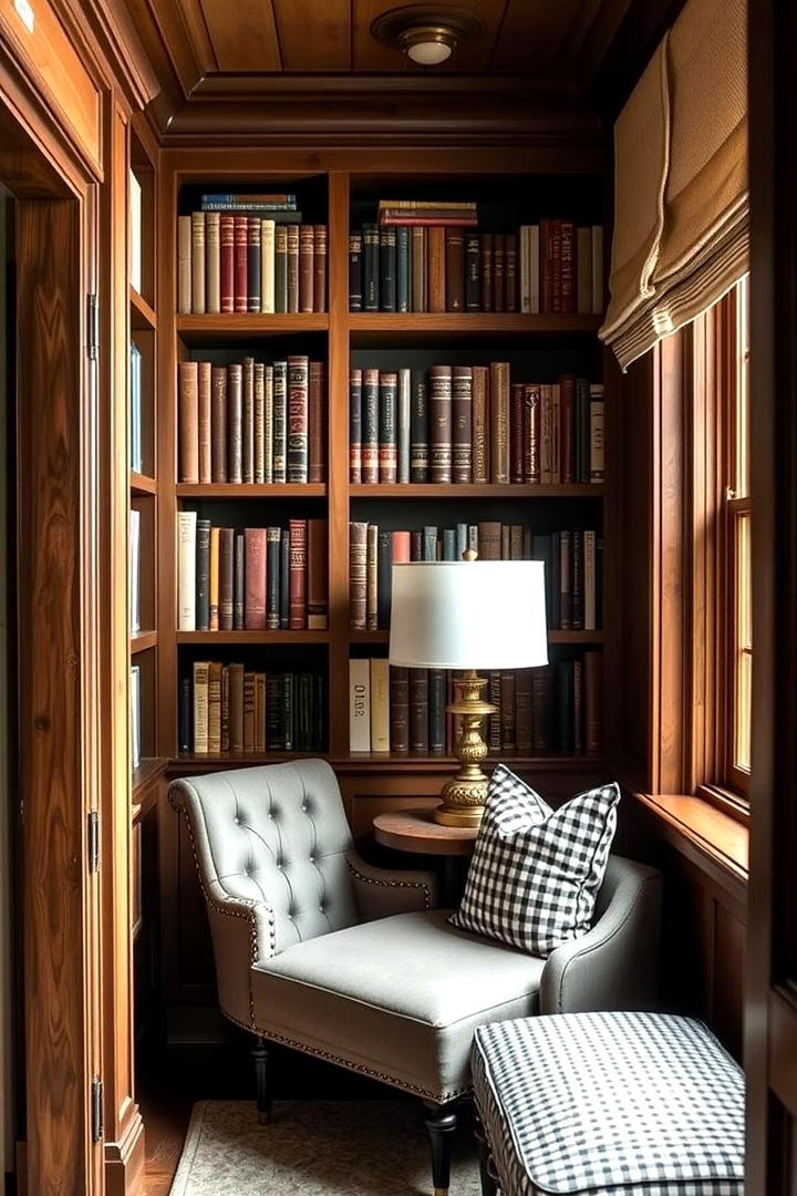 Rustic Library Nook - 21 Farmhouse Decor Ideas