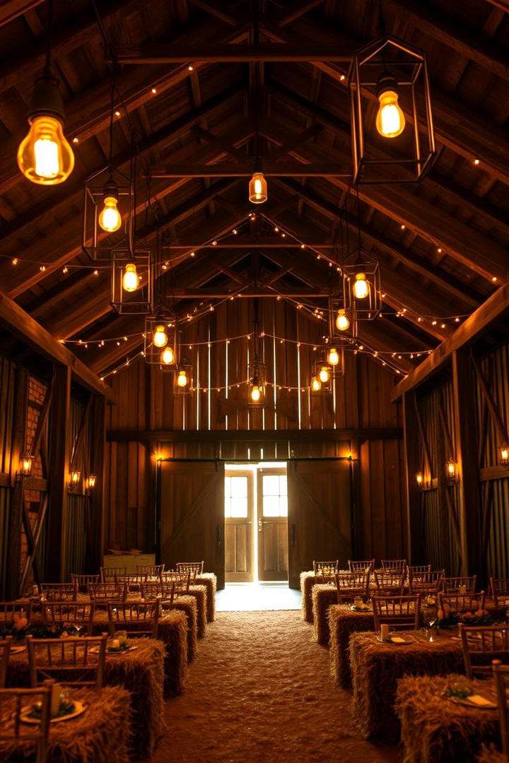 Rustic Lighting and Charm - 21 Barn Wedding Ideas