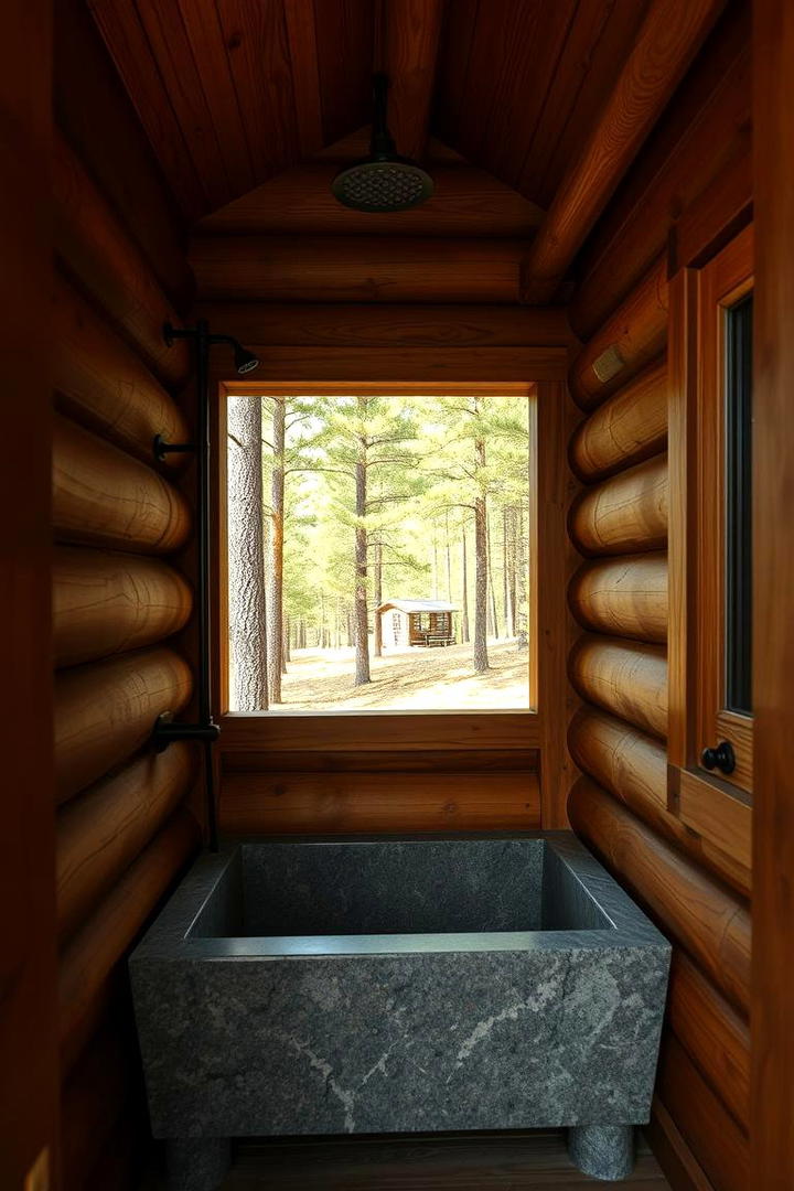 Rustic Log Cabin Shower - 21 Outdoor Shower Ideas