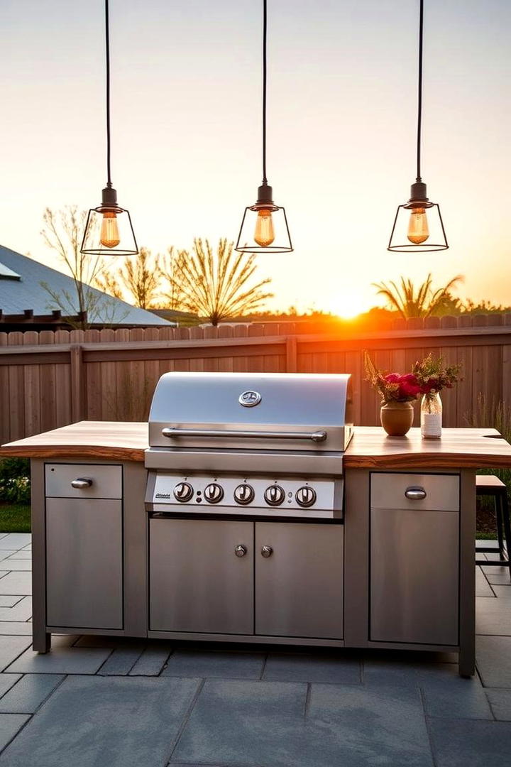 Rustic Meets Modern BBQ Zone - 30 Modern Backyard Ideas