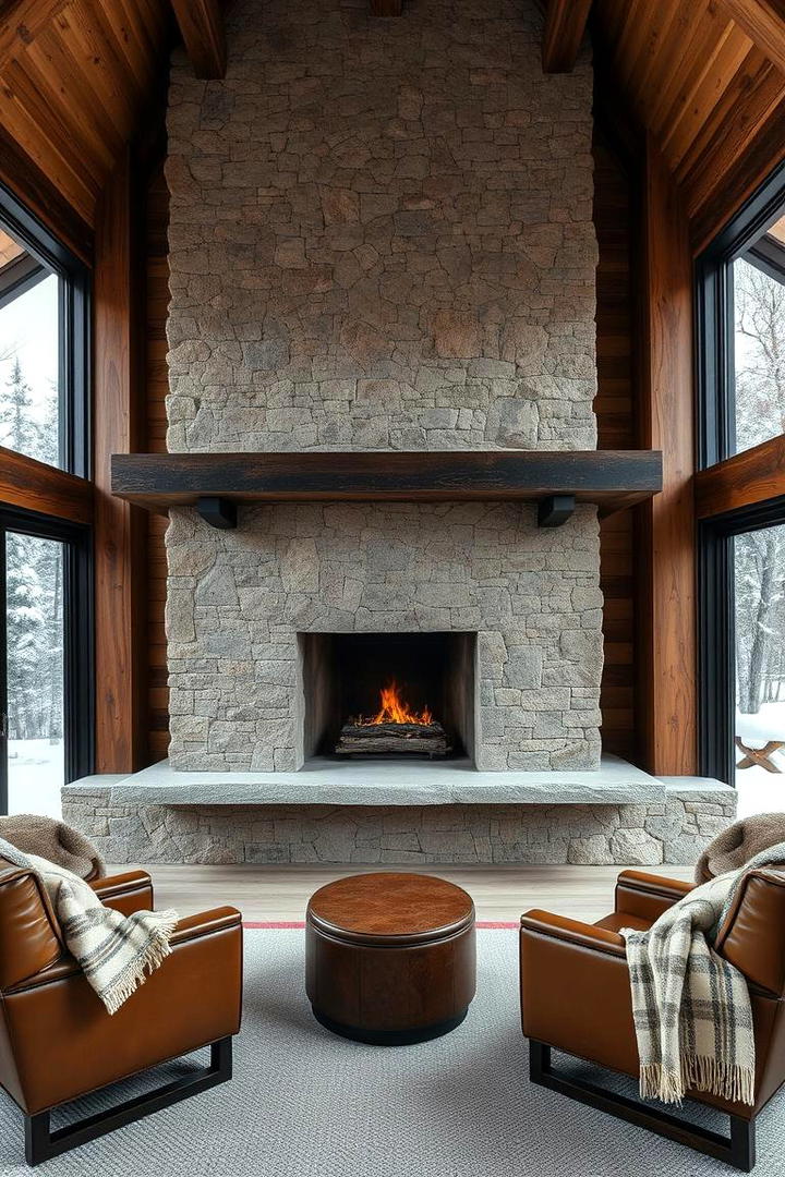 Rustic Modern Fireplace - 21 Modern Fireplace Ideas