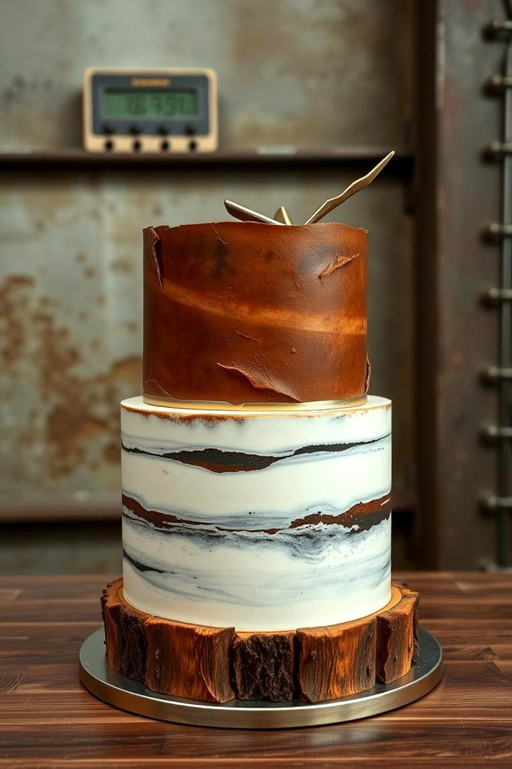 Rustic Modern Fusion Cake - 21 Naked and Semi-naked Wedding Cake Ideas