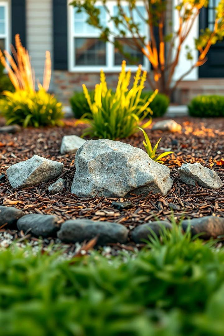 Rustic Mulch Borders - 21 Front Yard Landscaping Ideas With Rocks and Mulch