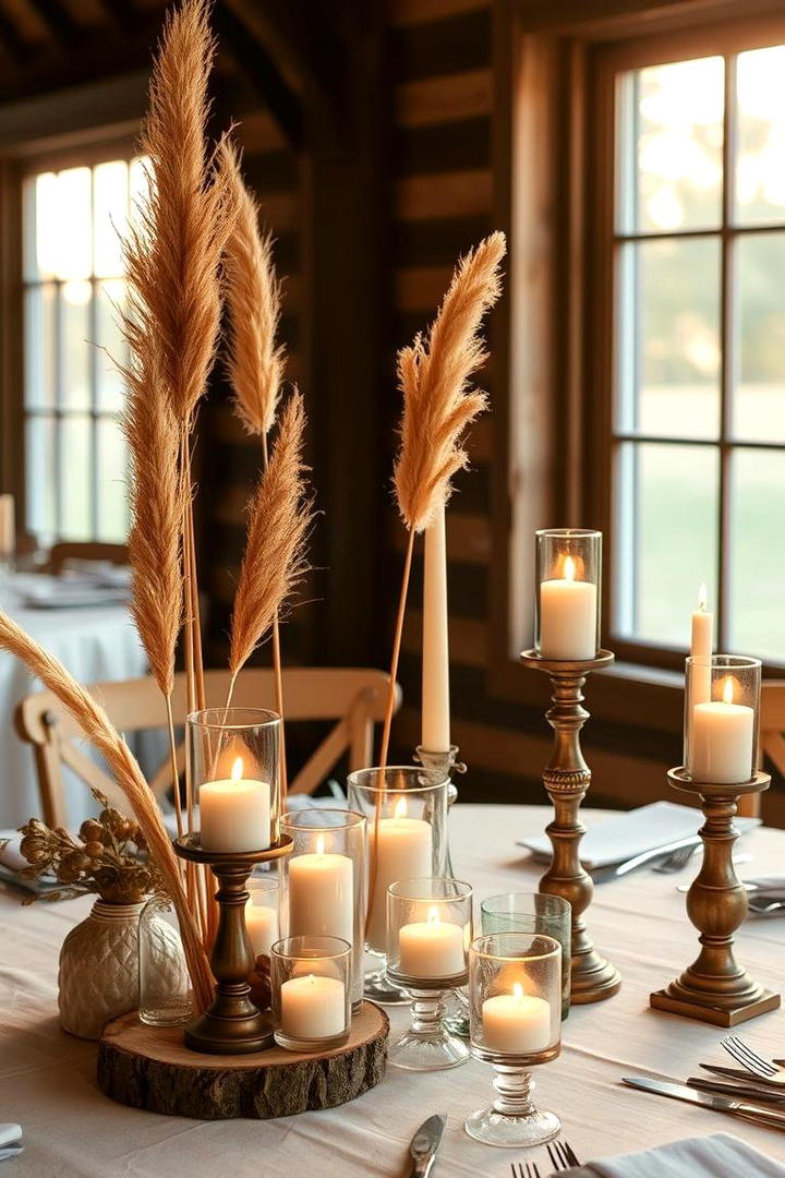 Rustic Pampas Centerpieces - 30 Pampas Grass Wedding Decor Ideas