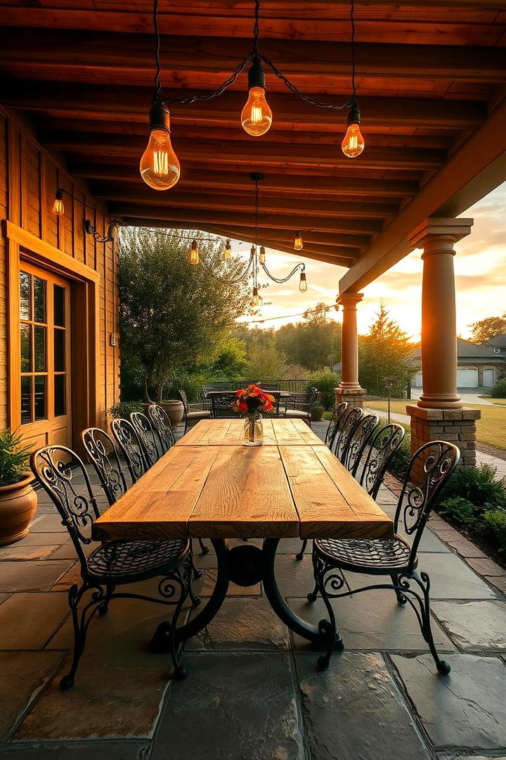 Rustic Patio Dining - 30 Outdoor Dining Area Ideas